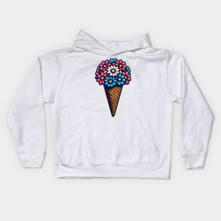 Ice cream flowers Kids Hoodie